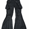 pants-white-bg-08 Distressed Multi-Pocket Flared Cargo Pants